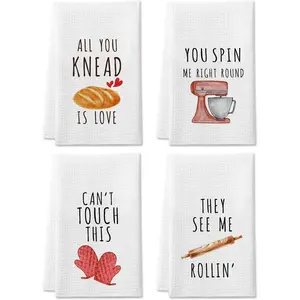 Cute Kitchen Towels Funny Dish Tea Towels for Kitchen Baking, Baking Gifts for Women Mom Drying Decor Accessories (A03)