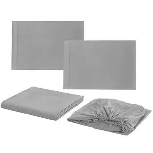 Upgraded 3-Piece Full Size Bed Sheet Set with Deep Pocket Design (Up to 16" Mattress), Hotel Luxury Soft Breathable Wrinkle-Resistant Bedding Including Flat Sheet & Pillowcases for Double Bed