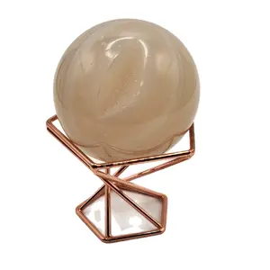 Milky Pure Agate Crytal Sphere with Sparkling Druzy, Stunning Banding with Variation in Colors Small in Size