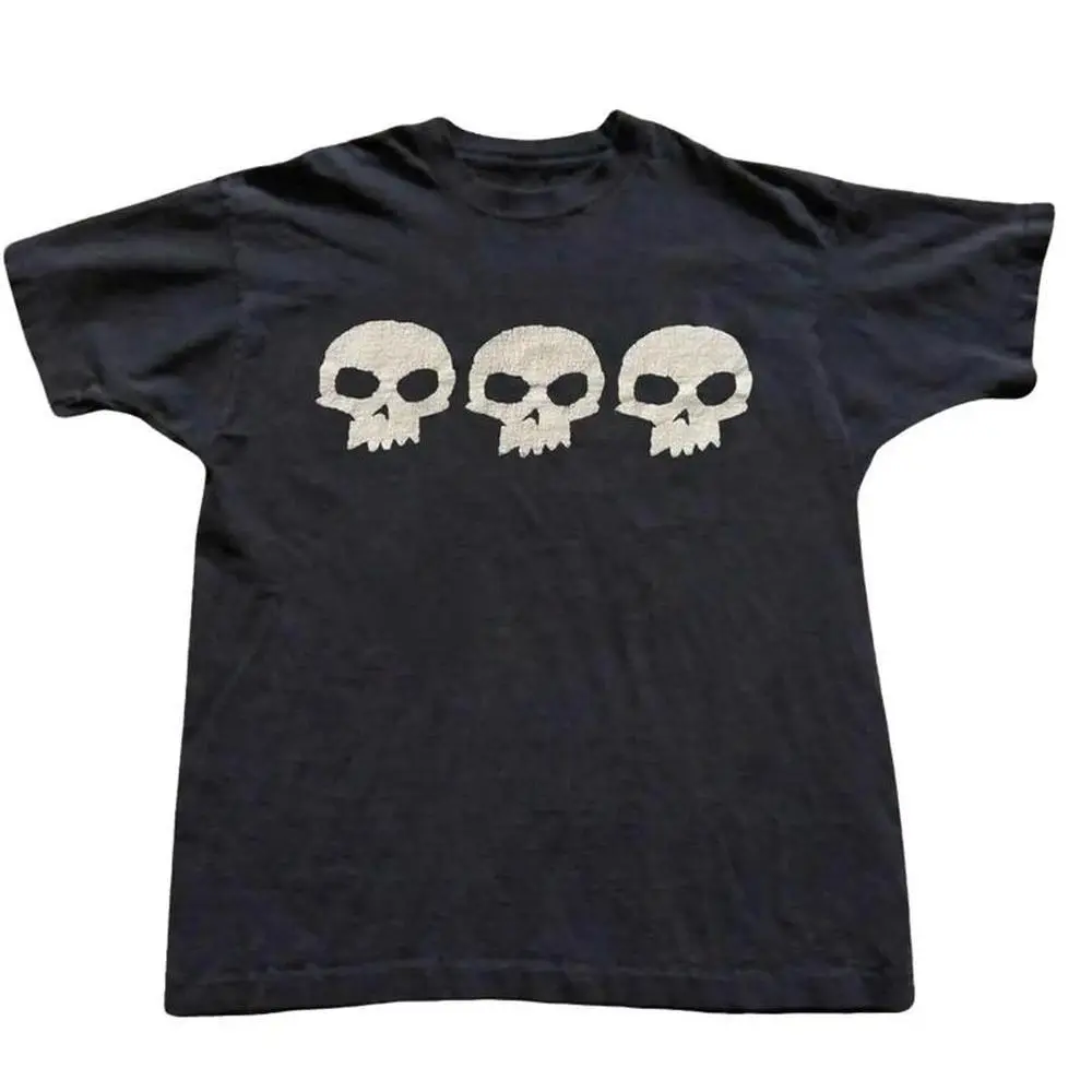 Black Skull Graphic T-Shirt, Unisex Skater Tee