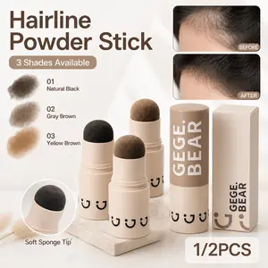 Hairline Powder Stick, 3 Shades Root Touch Up Powder with Soft Sponge Applicator, Waterproof Sweatproof Hair Shadow for Natural Hairline Coverage, Shadow Rooted Balayage