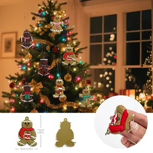 16-Piece Set New Christmas Ornaments Gingerbread Man PVC Soft Glue Christmas Atmosphere Decoration DIY Christmas Tree Creative Hanging Decorations
