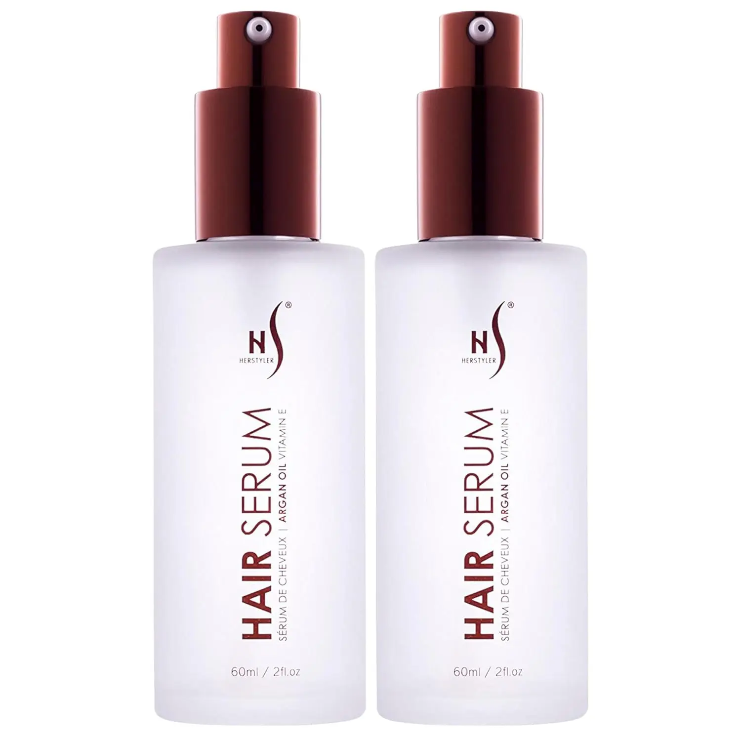 Herstyler Argan Oil Hair Serum - Anti-Frizz Hair Serum for Frizzy and Damaged Hair - Lightweight Heat Protectant Serum for Hair Growth - Hair Oil Serum with Aloe Vera, Vitamin E & Argan Oil - Boosts Shine & Hydration - Haircare - 2 Fl Oz - 2 Pack Glossy S