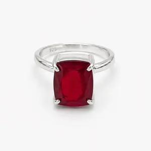Yaya's One-of-a-Kind Cherry Agate Sterling Silver Ring - Size 7 - ID 143