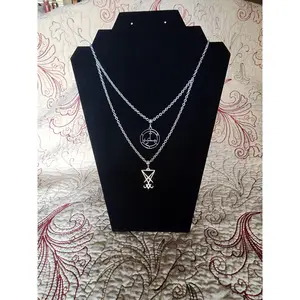Lilith and Lucifer stainless steel double strand necklace fashion necklace