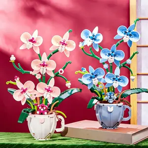 Flowers Bouquet Flower 567PCS Stem Building Blocks Set Block Bonsai Plant Model Bricks Romantic DIY Valentine's Day Birthday Gift