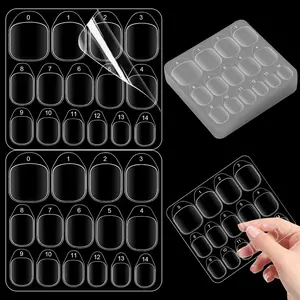20 Sheet/600pcs Press On Nail Adhesive Tabs, 15 Sizes Nail Sticky Tabs, Press On Sticky Tabs for Nails, Fit Most Fingernails