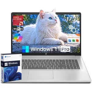 HP 17.3" Touchscreen Business Laptop, AMD Ryzen 5 7430U (6-Core), Up to 32GB RAM, Up to 2 TB SSD, 17.3 Inch HD+ Anti Glare Display, Wi-Fi 6, Bluetooth 5.4, Copilot AI, Fast Charge,Office 365 Web Version, Windows 11 Pro