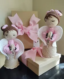 My Little Pink Angel with Rosary Crochet Amigurumi Cuddly Stuffed Animal