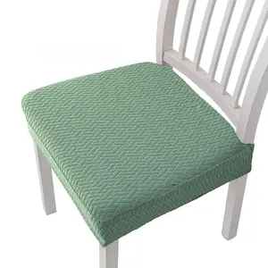 1 Piece Sage Long Plaid Jacquard Chair Cushion Covers, Stretchy Chair Slipcovers Dining Chair Protector for Home and Hotel Dining Chairs