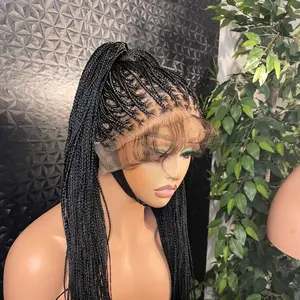 Full lace  Knotles braids made with Transparent human hair lace in 30 inches. Knots can be bleached. Medium: Cap size :21.5 – 22.5