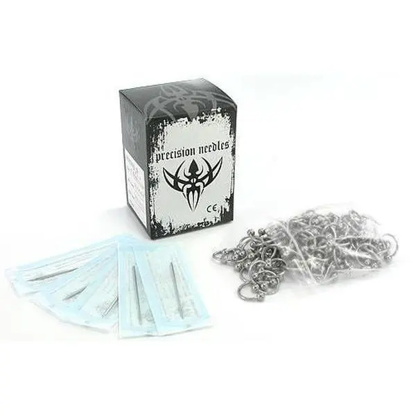 100 Sterile Needles and 100 Circular Barbells - Piercing Kit