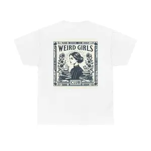 Weird Girls Club Unisex Heavy Cotton Tee - Trendy Graphic Shirt, Gift for Feminists, Vintage Style Tee, Fun Casual Wear, Statement Apparel