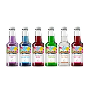 Hawaiian Shaved Syrup Assortment, 6 Popular 16oz Flavors: Cherry, Grape, Blue Raspberry, Tiger's Blood, Lemon-Lime, Pina Colada