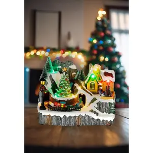 Train Scene with Christmas Tree - Christmas Village Collection by Wizardi F07N5-11D