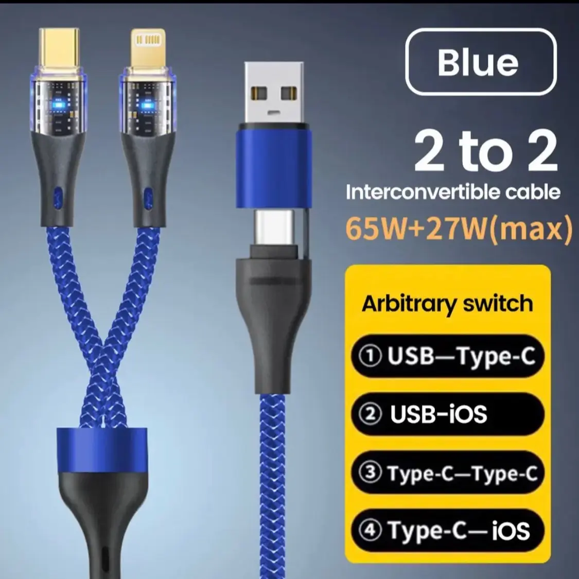 4 in 1 Rapid Charging Cord for Convenient and Efficient Charging