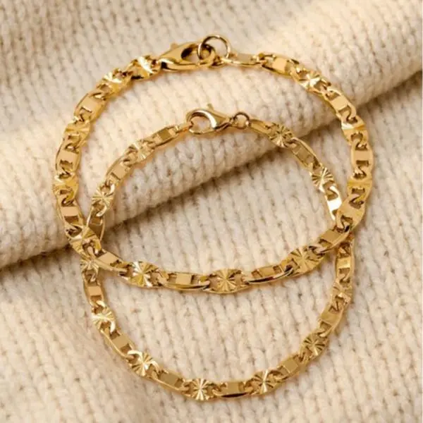TTL Shop Kids Gold Plated Bracelet, Non‑Tarnish High‑Quality Costume Chain Jewelry for Boys Girls 0‑14Y, Multi‑Size, Casual Daily Wear