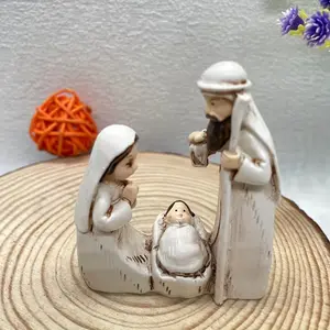 Adorable Resin Nativity Set: Desktop Display for Christmas, Easter, Hanukkah, Thanksgiving, and Father's Day creative small gift church easter egg wooden coin bank home decor statue