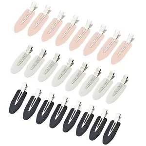 24 Pcs No Bend  Pin Curl Creaseless Clips  for Hairstyle Bangs Finger Waves Makeup Application Hairpins Styling Clips for Hair Salon Black Pink White