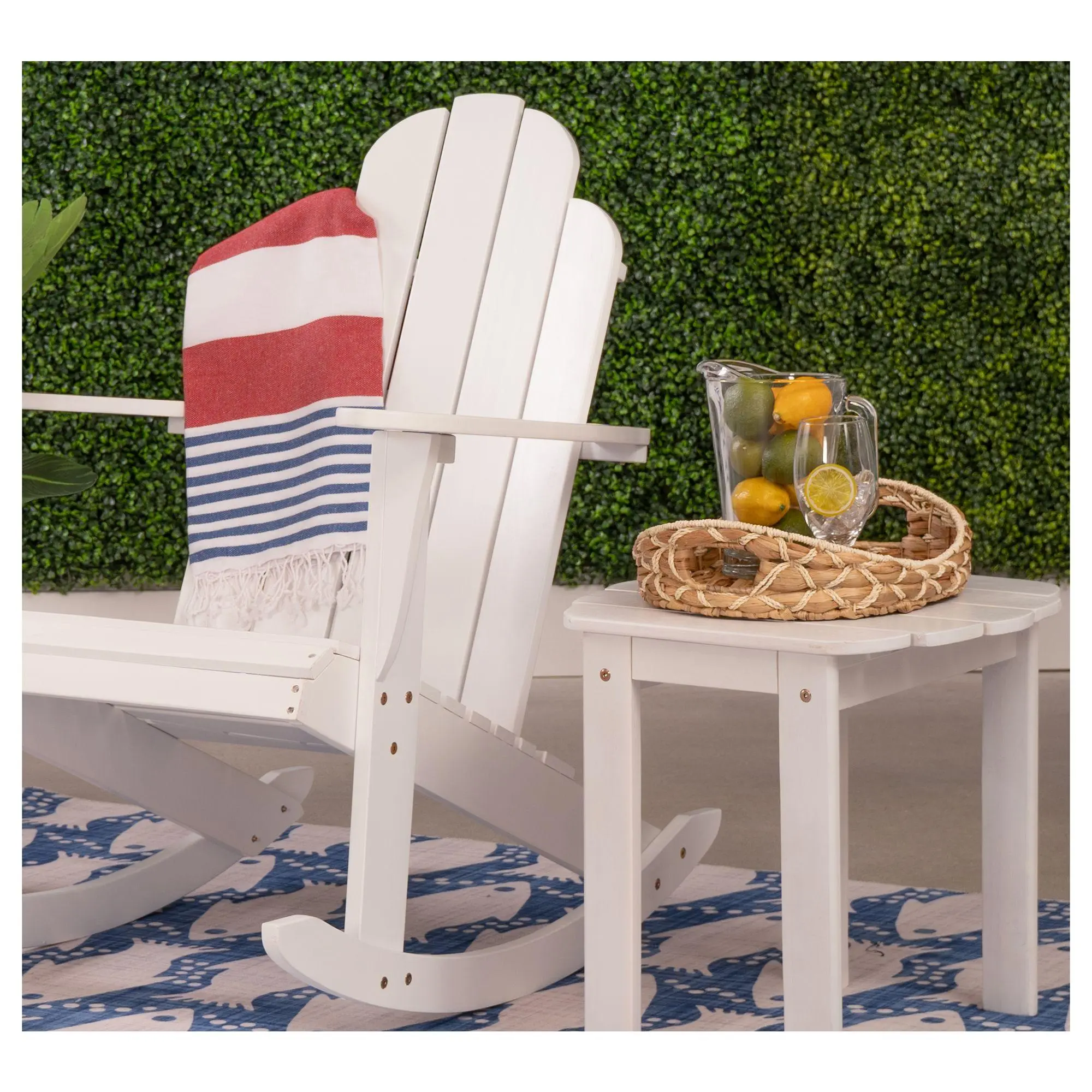 Linon Home White Adirondack Rocking Chair