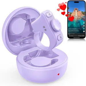 P-RDC010    TikTok Scrolling Ring for iPhone/Android/iOS, Page Turner for Kindle App on iPad Bluetooth Scroller Remote Camera Shutter (Purple)
