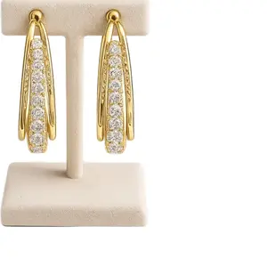 Luxury Gold Crystal Hoop Earrings