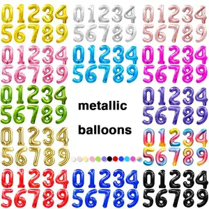 40 Inch Metallic Balloon, Glossy Balloon Shine, 1 Count Colorful Number Balloon, Birthday Balloon, Party Decoration Supplies for Birthday Wedding Graduation