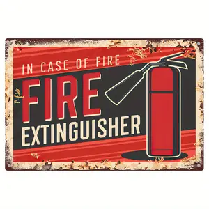 1pc, "Fire Extinguisher" Metal Tin Sign (8 ''x 12''/20cm * 30cm), Vintage Plaque Decor Wall Art, Wall Decor, Room Decor, Home Decor, Restaurant Decor, Bar Decor, Cafe Decor, Garage Decor, Water-proof, Dust-proof7/30