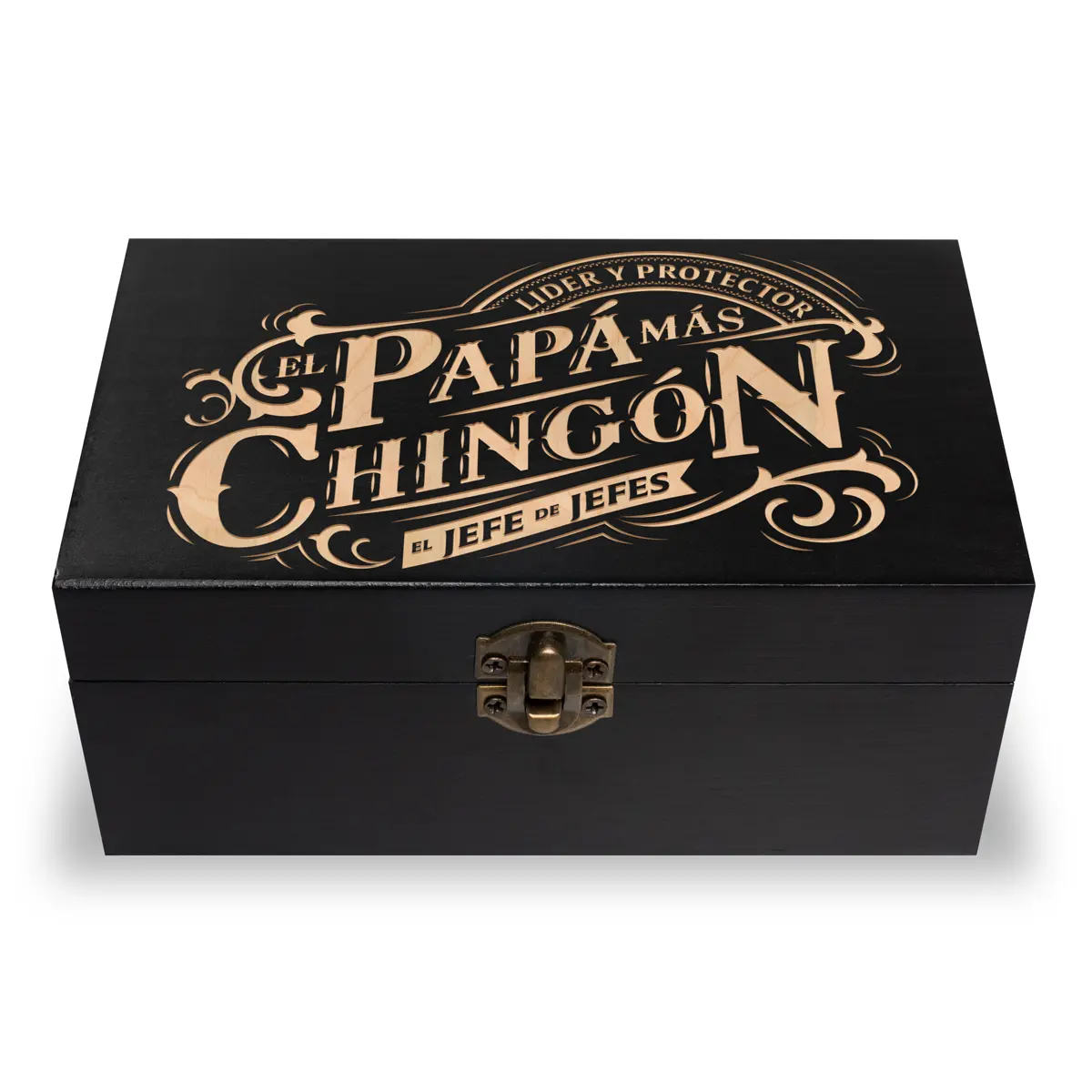 “El Papá Más Chingón” Shot Glass Gift Set – Laser Engraved Wood Box + 2 Shot Glasses Father’s Day Gift