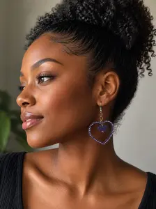 Heart-n-Heart Fish Hook or Clip On Earrings