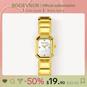 Women Little Candy Watch Series Luxurious Stylish Minimalist square dial, gold and silver tone quartz quartz movement, waterproof function adjustable watchband