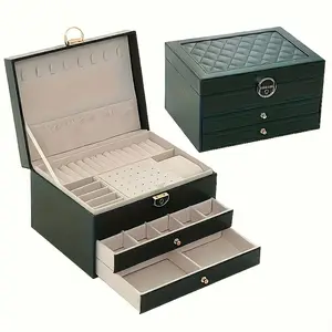Stylish Lockable Jewelry Organizer Display Case, Large Storage for All Accessories, Ideal Gift for Loved Ones, 1pcs