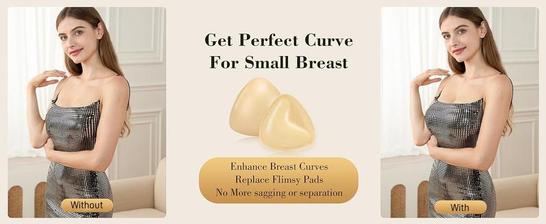 Push Up Sticky Inserts - Ultra Lift Double SideAdhesive Bra Pads for Women SnowyReusableInstant Boost Enhancers for Swimsuits SportsBra8 Daily Wear summer bralette