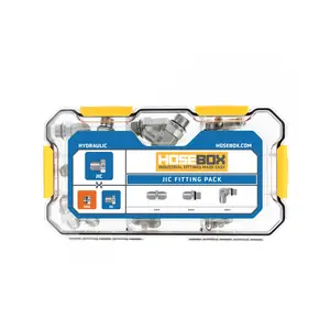Hosebox JIC to ORB Fitting Pack - High-Quality Hydraulic Adapters & Connectors in Durable Case for Repairs & Maintenance Tasks