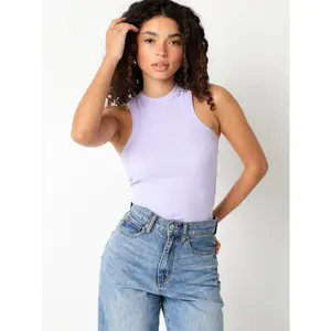 Alden Ribbed Racerback Tank Top - Lilac