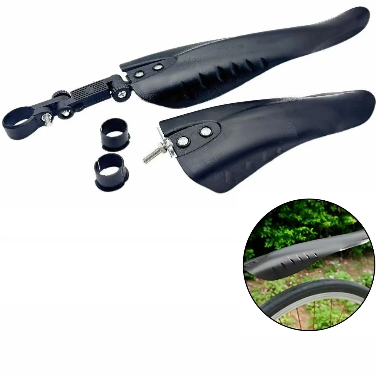 2-Piece Bike Fender Set, Bike Accessories with Quick Release, Waterproof and Reflective, Wide Design for Road Cycling, Commuting and More