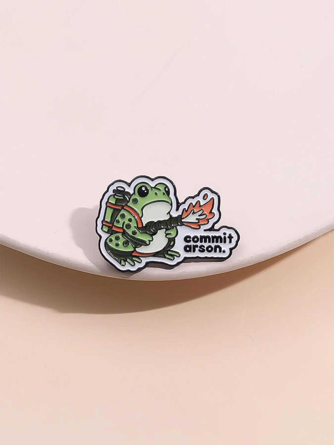 Cartoon Frog Design Brooch, Durable Metal Pins, Cute Frog with Fire Extinguisher Design Brooch, Fashion Accessories for Women & Men, Creative Gift for
