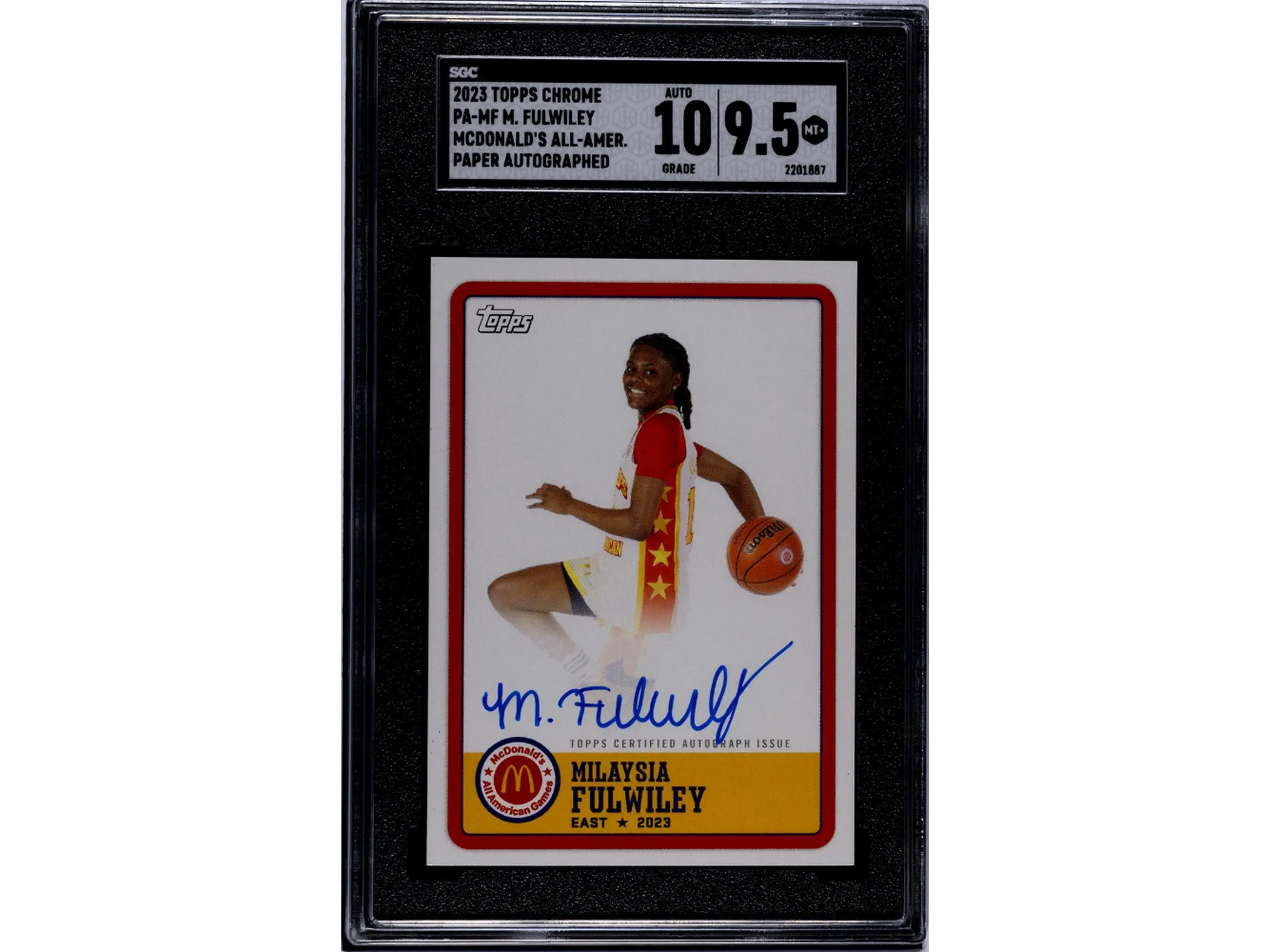 2023 Topps Chrome Mcdonald's All-American #PA-MF Milaysia Fulwiley Paper Auto. SGC 9.5