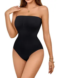 Women's High Stretch Push Up Strapless Bodysuit Underwear - Non-Slip Soft Breathable Fabric, Waist & Tummy Control All-Season Shapewear, Invisible Wear for Daily, Exercise & Casual Use Everyday