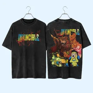 Invincible Hero Vintage Streetwear Oversized Cotton T-Shirt, Retro Graphic Superhero Crewneck Sweatshirt & Hoodie, Mark Grayson Omni-Man Inspired Comic Tee, Premium Heavyweight Menswear Tank To