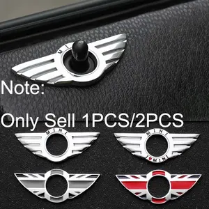 Mini Cooper Car Window Door Pin Lock Wing Emblem Badge, Decorative Sticker Decal for cars for Jcw R56 R50 R53 F56 F55 R60 R57, Car Styling Accessory