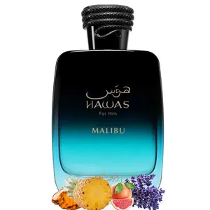 MISHAO Hawas MALIBU For Him Eau de Parfum Spray 100ML - Aquatic Scent with Cinnamon Bergamot & Sandalwood for Men