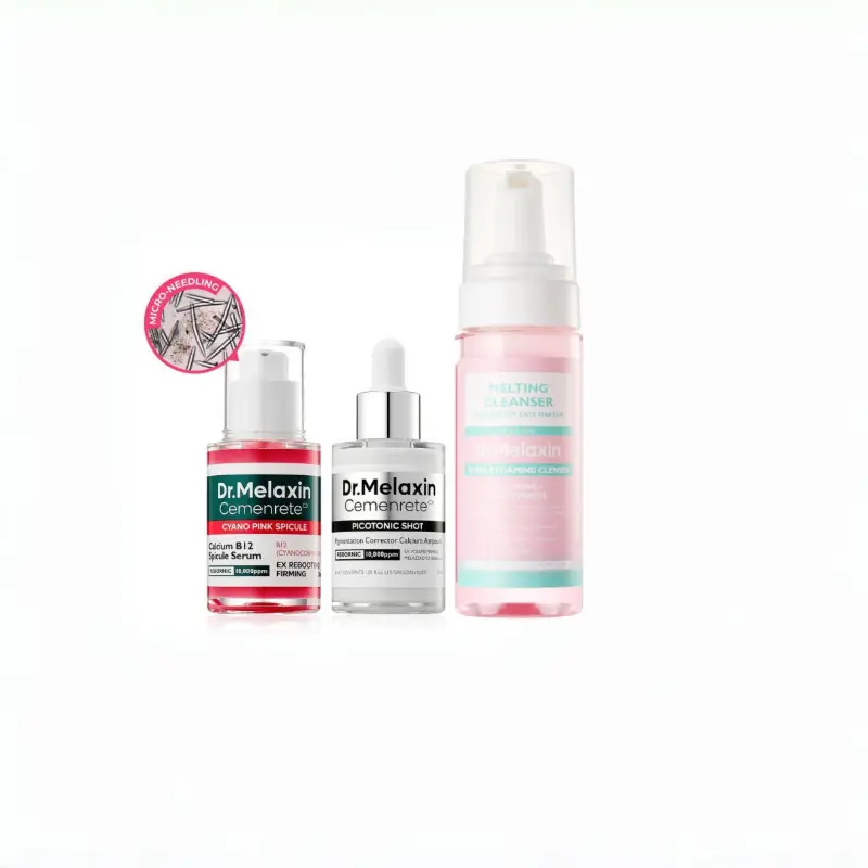 dr. melaxin- Cemenrete Micro Needle Serum Set 3PCS, Pore Care Skin Repair Serum, Collagen Firming Anti Aging Facial Skincare Kit
