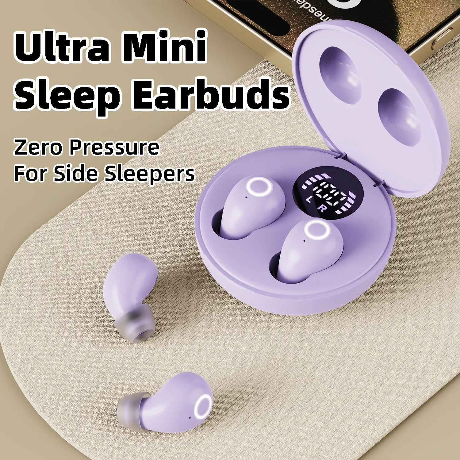 Mini In-Ear Wireless Bluetooth Earbuds with Light Soft Silicone Comfort Fit, Stereo Sound, Compact Charging Case, Active Noise Cancellation, Batteries Compatibility for Cellphones - Easy to Pair for Daily Use & Travel