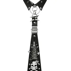 2026 New Y2K Punk Skull Bolo Tie, Edgy Gothic Style with Studs and Zipper, Unisex Adjustable Versatile Fashion Accessory, Perfect for Streetwear, Parties, Halloween, Stylish Tie Design
