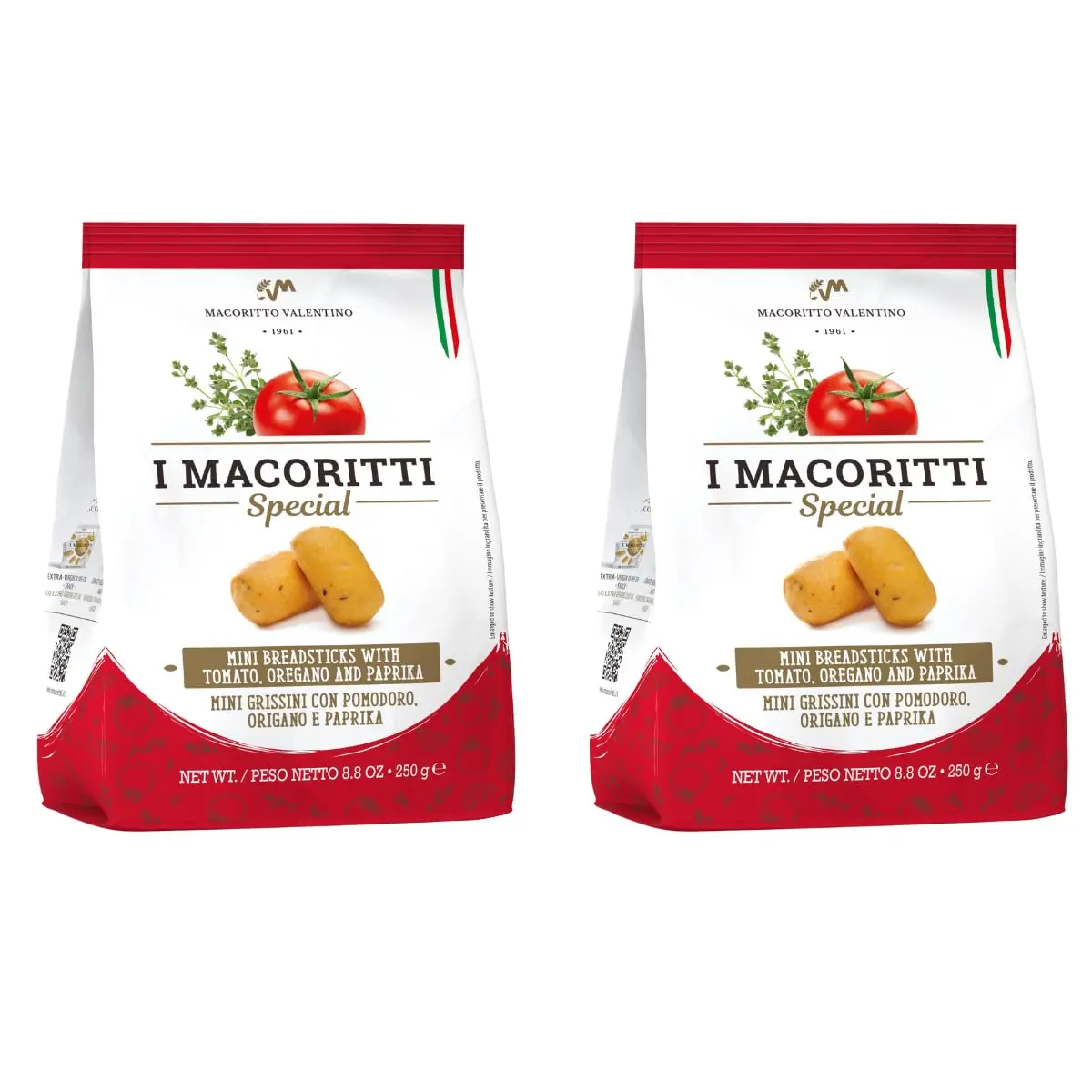 I Macoritti Special Breadsticks with Parmigiano Reggiano - Authentic Italian Snack, Zero Sugar, Oven-Baked, Non-GMO, Preserve Free, Made in Italy - 6.17 oz