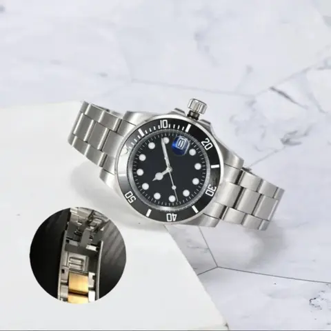 Mens generic automatic mechanical wristwatch 41mm stainless steel