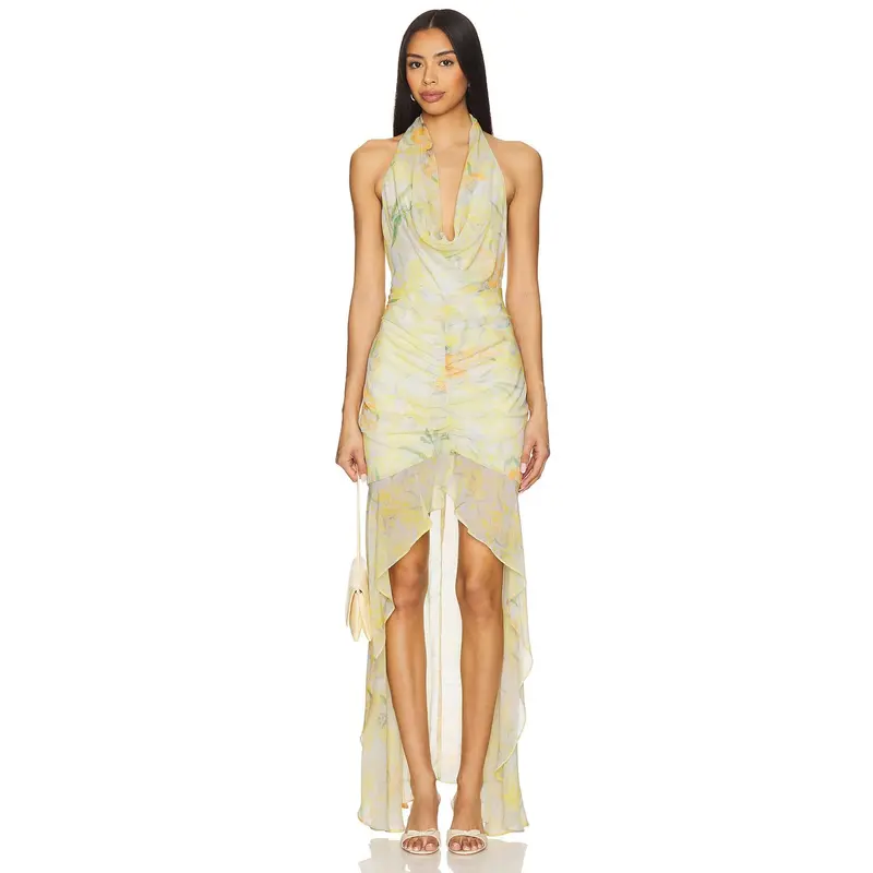 slim fit dress slacks Georgia Cocktail Maxi Dress In Green By Elliatt