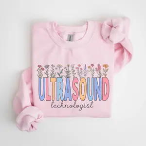 Ultrasound Technologist Wildflower Sweatshirt - Sonographer Work Sweater, Unisex Crewneck, Cotton Fabric, Gift for RDMS, Gift for Sonography