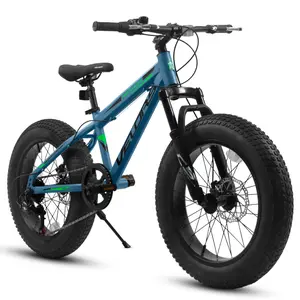 Elecony V20235 20 Inch Fat Tire Bike Adult 7 Speed Mountain Bike Dual Disc Brakes High Carbon Steel Frame Front Suspension Blue City Commuter Bike